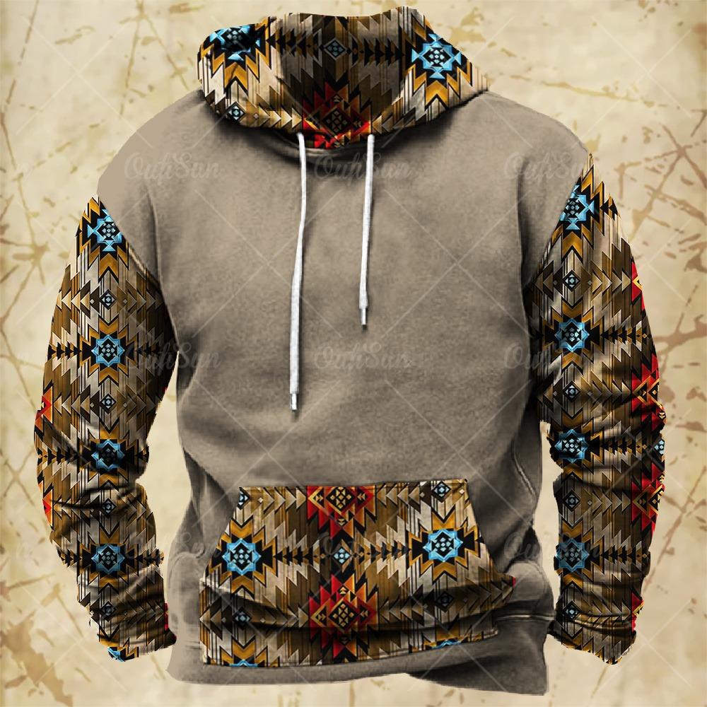 Xiaowan Lente Mannen Hoodies Meerkleurig Art Nation Print Hoodie Boho Casual Sweatshirts Pullovers Streetwear Dameskleding L