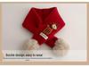 Korean Style Red Knit Scarf for Kids - Christmas 2024 Warm Crossed Neck Warmer