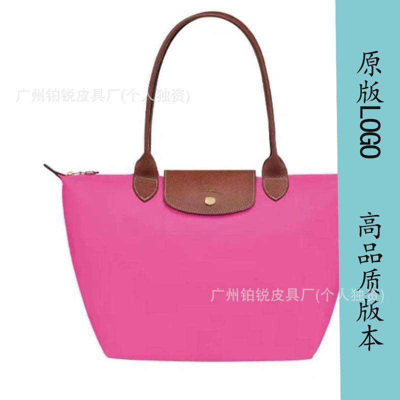 Dragon Inlaid Week Nylon Leather Handbag Embroidery Large Capacity Tote Bag Waterproof Folding Shoulder Bag Women