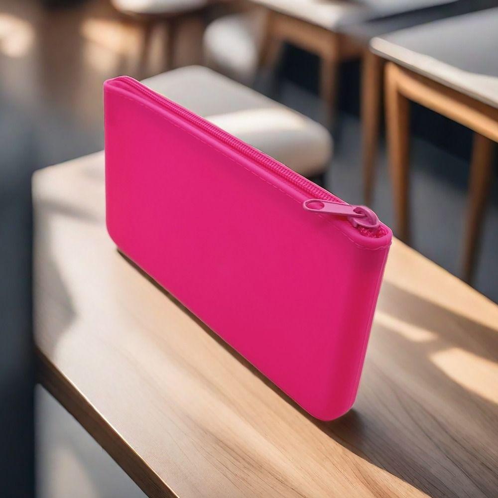 Silicone Organizer Cosmetic Bag Smooth Zipper Travel Pouch INS Style Lipstick Storage Bag  Students