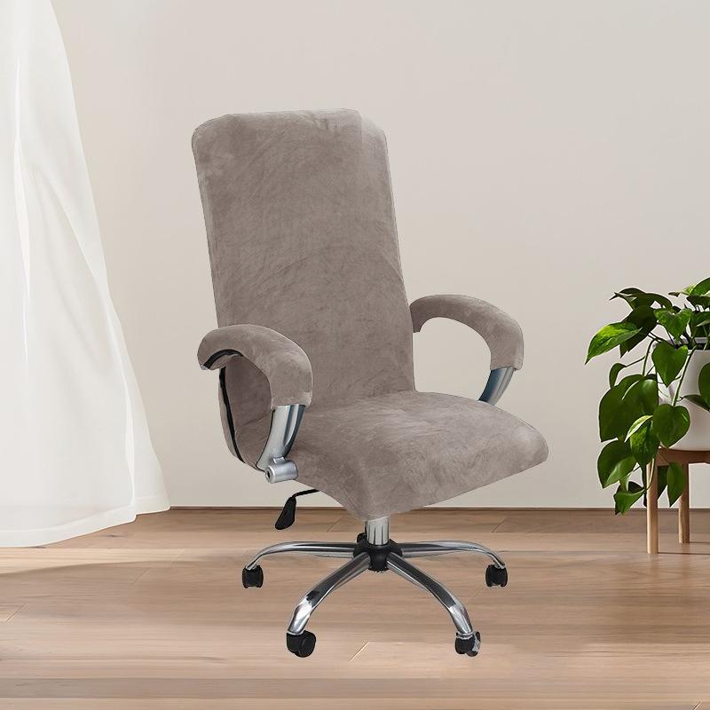 Silver Fox Velvet All-inclusive Computer Chair Cover Dustproof and Wear-resistant Home Office Chair Cover Modern Simple and Comfortable Chair Cover