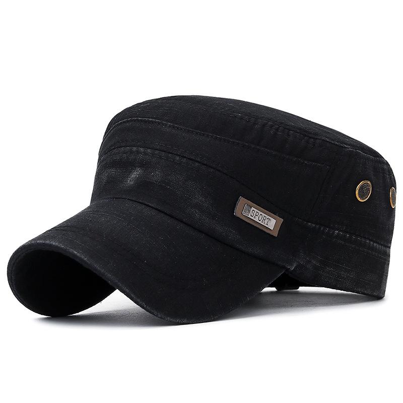 Vintage Gewassen Katoen Militaire Petten Platte Top Baseballpet Verstelbaar Passend Dikkere Pet Zonbescherming Mannen Vrouwen Cadetten Legerpet