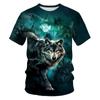 Summer Trendy Wolf Men's T-shirt 3D Digital Printed Short Sleeve Fashion Personalized Men's Wear T-Shirts Men’s