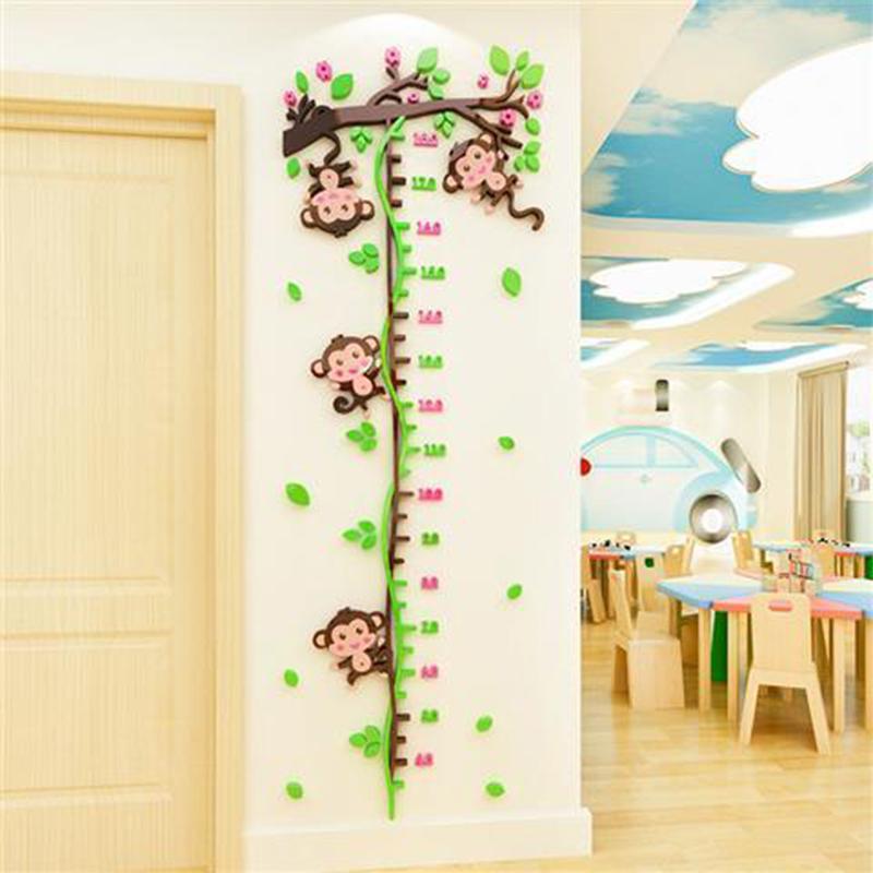 

3D стерео мультяшный узор детские наклейки для измерения высоты детская комната спальня детский сад украшения настенные наклейки домашний декор