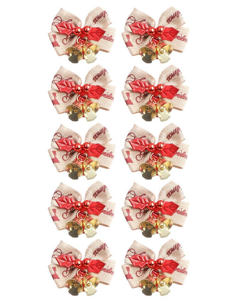 10pcs Christmas Tree Bows Variety of Styles for Festive Decor