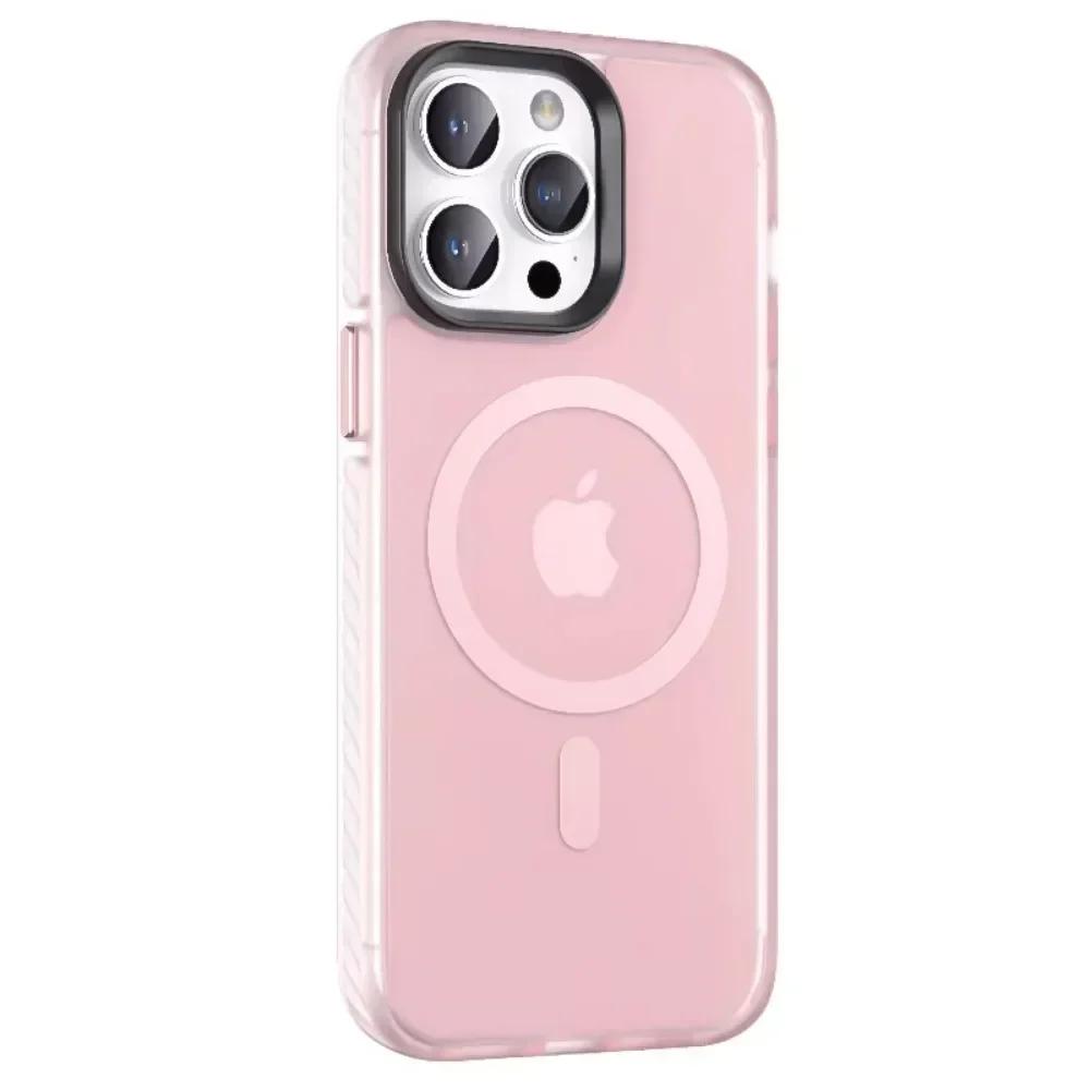 Custodia per iPhone 16 Pro Max Opaca Antiurto Custodia Magsafe Per iPhone 15 13 12 11 14 Pro Max Plus Cover Magnetica per Ricarica Wireless