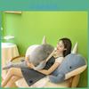 Large Whale Plush Toy Pillow Adorable Ocean Animal Stuffed Doll For Girls Great For Sleeping Short Plush Grey