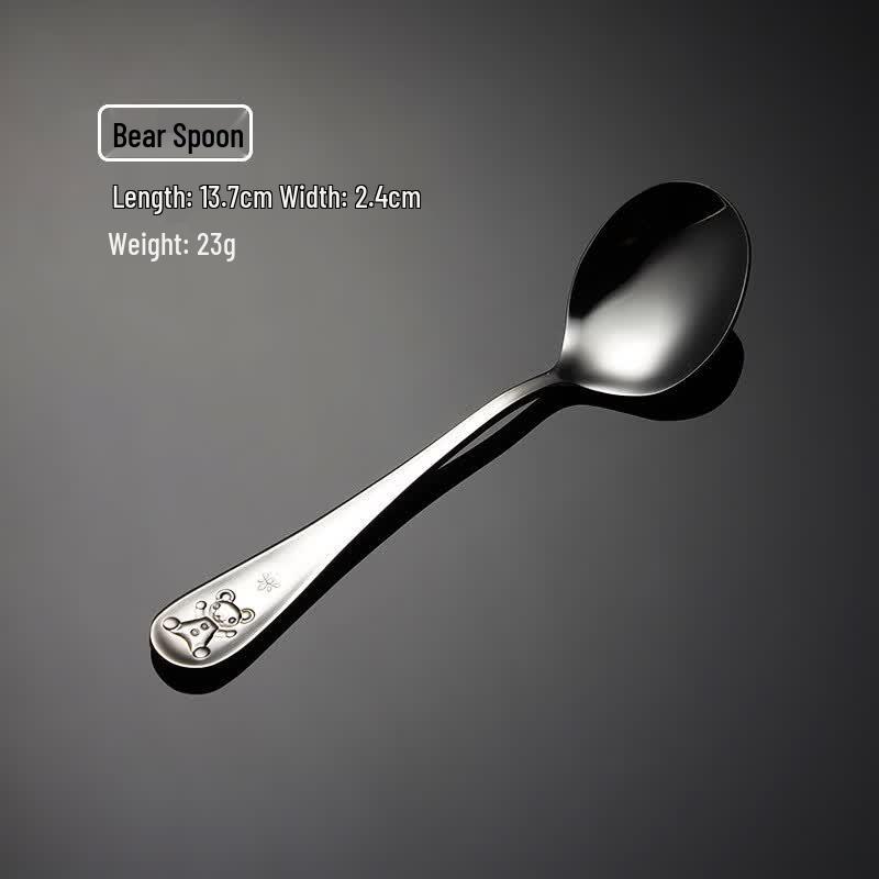 QianXing 304 Stainless Steel Cartoon Bear Children s Spoon Set