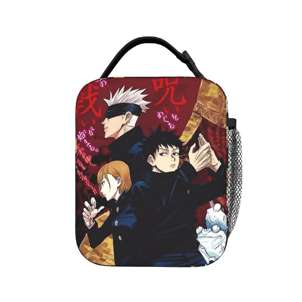 Gojo Satoru De Insulated Lunch Bags Cooler Bag Reusable,Meal Container Jujutsus Kaisens Anime Portable Tote Lunch Box