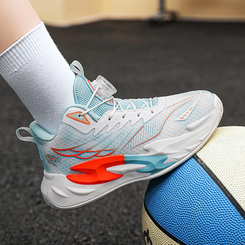 Children's basketball shoes New middle-aged and older children's non-slip shock-absorbing sports shoes Mesh breathable boys and girls student trainin
