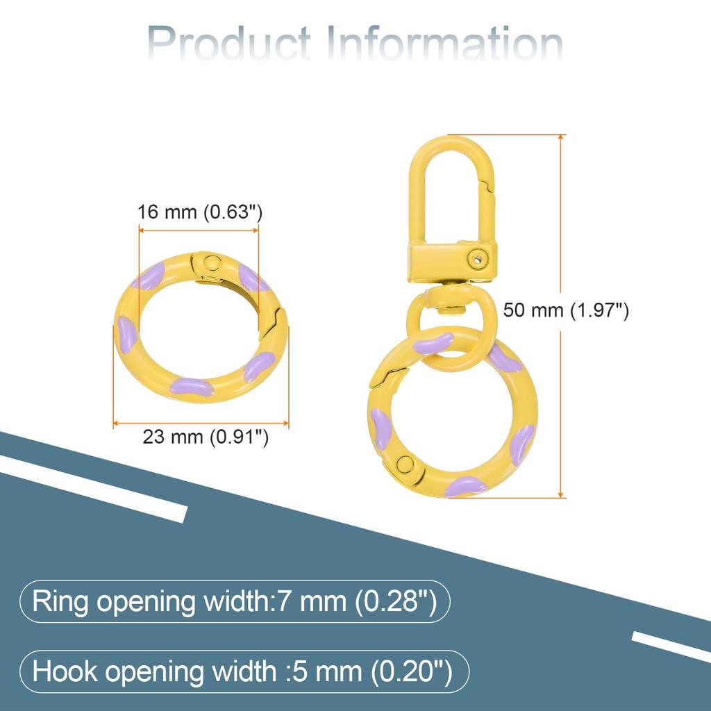 30pcs Lobster Clove Clasps Keychain Swivel Trigger Clips Zinc Alloy Colorful Key Chain Clips Snap Hook Jump Flat Split Ring DIY Craft Jewelry Making