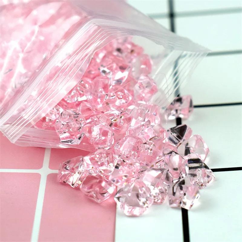 200 Stück Slime Füllanhänger Acryl Simulierte Eiswürfel Kristallstein Transparente Dekoration für DIY Slime Zubehör Lizun Spielzeug Kind