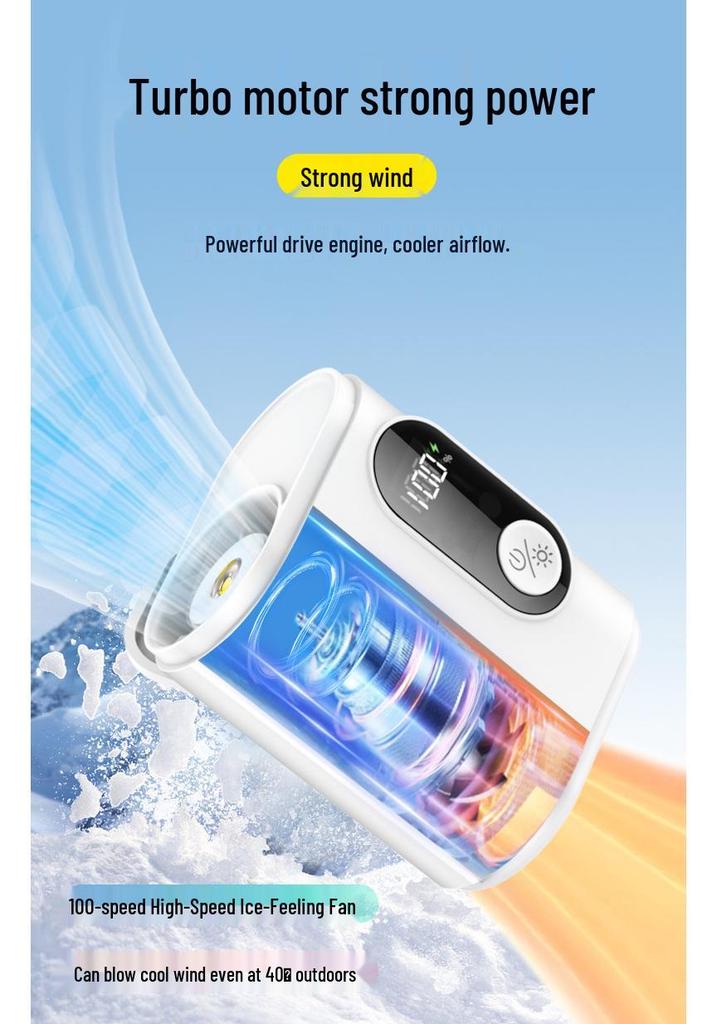 26 Years New Portable Neck and Waist Clip Fan: High-Speed Mini Fan for Outdoor Travel
