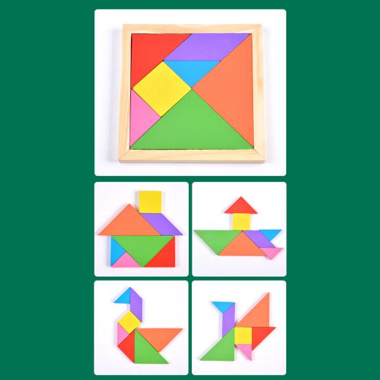 1 Set Wooden Educational Toy Kit with Xylophone Block Stacking Clock Rainbow Stacker Bead Maze Tangram Caterpillar Number Alphabet Learning Board Toy