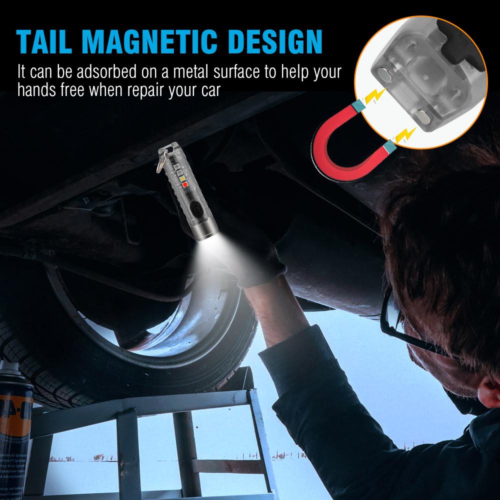 Mini LED Flashlight 10 Light Mode Self-Defense Tactical Keychain Flashtorch High Powerful Portable Outdoor Lighting