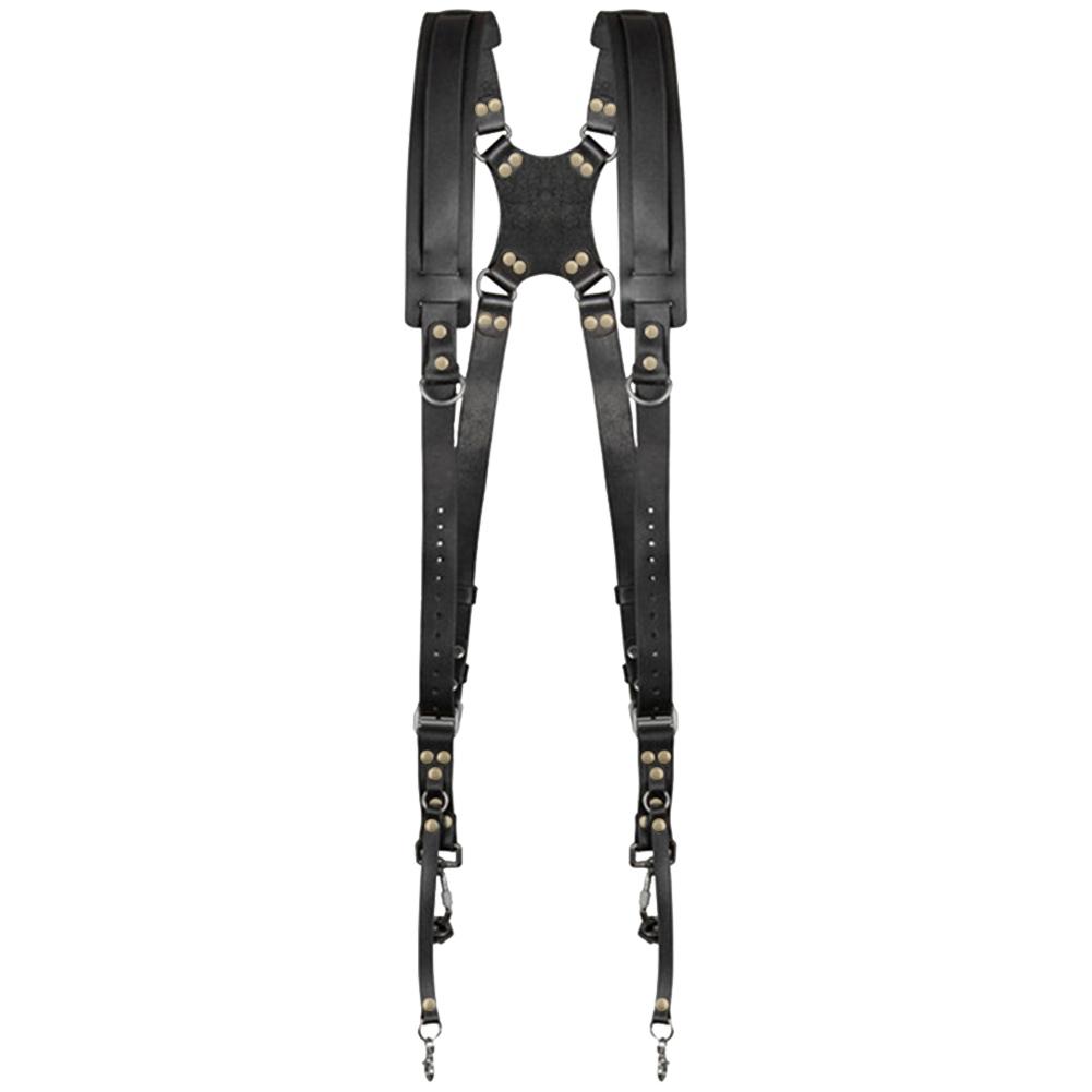 

Кожаный плечевой ремень для камеры, регулируемый плечевой ремень для двух камер, портативное оборудование для фотосъемки на открытом воздухе чёрный