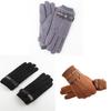 Winter Mens Thick Fleece Lined Leather Touchscreen Gloves For Outdoor Commuting