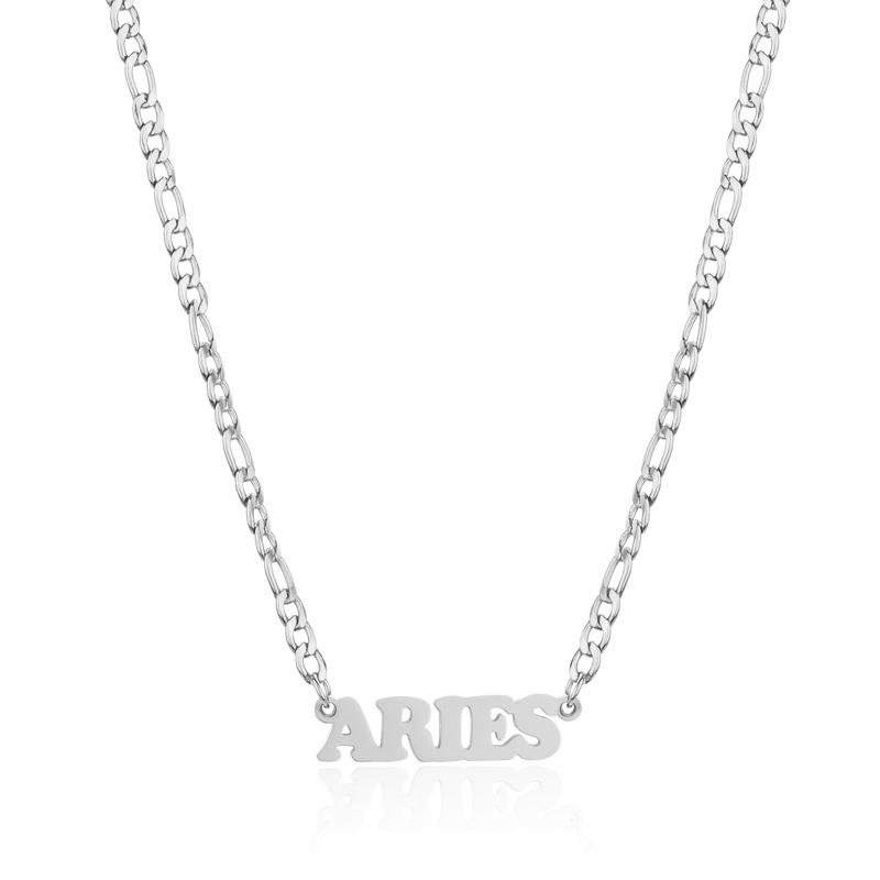 Gold/Silver/Rose Gold Color Twelve Constellations Stainless Steel NK Chain Pendant Necklace Female Jewelry 18+2in