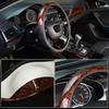 KAFEEK Wood Grain Steering Wheel Universal Microfiber KF10319 Cover, 15-inch, Leather, Non-Slip, Odorless, Brown,