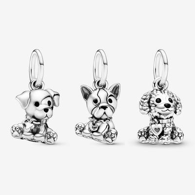 925 Sterling Silber Charms Perlen Original Pudel Bulldogge Hund Anhänger Charm Fit Fashion Armband Halskette Diy Schmuck für Frauen