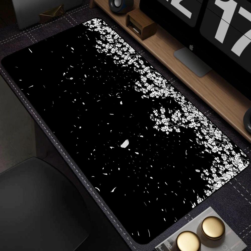 White Sakura Deskmat Japan Cherry Blossom MousePad Office Gaming Mouse Pad Keyboard Pad Non-Slip Office Carpet Laptop Mouse Mats