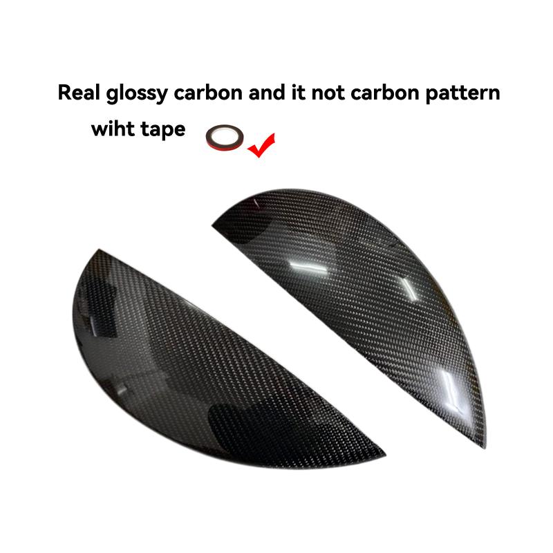 Real Carbon Fiber Car Headlight Eyebrows Cover Glossy Black Front Angry Eyelids for MINI F54 CLUBMAN F55 F57 CABRIO F56 COOPER