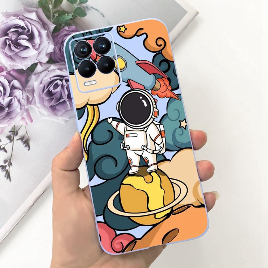 Capa Para Realme 8 Pro / Realme 8 4G Desenho Animado Fofo Cor Doce Silicone Macio Capa Para Realme8 8Pro RMX3085 RMX3081 Capas de Telefone