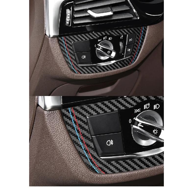 For BMW 5 Series G30 G38 G01 G08 5 6GT X3 X4 530i 540i Car Headlight Switch Knob Trim Frame Sticker Suede Interior Accessories