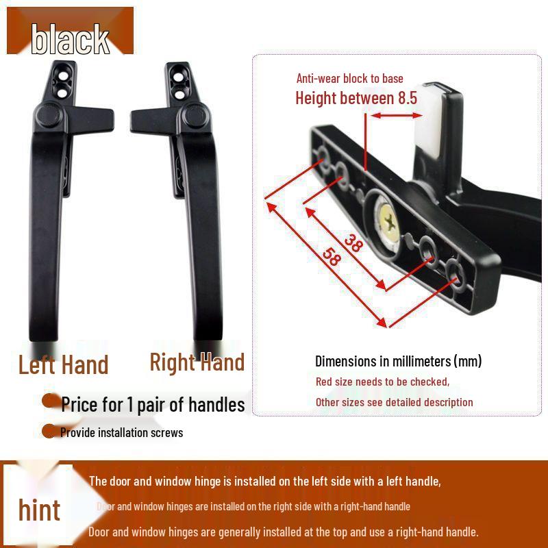 ZHIGONGGUJIN Aluminum Alloy 7-shaped Casement Window Handle
