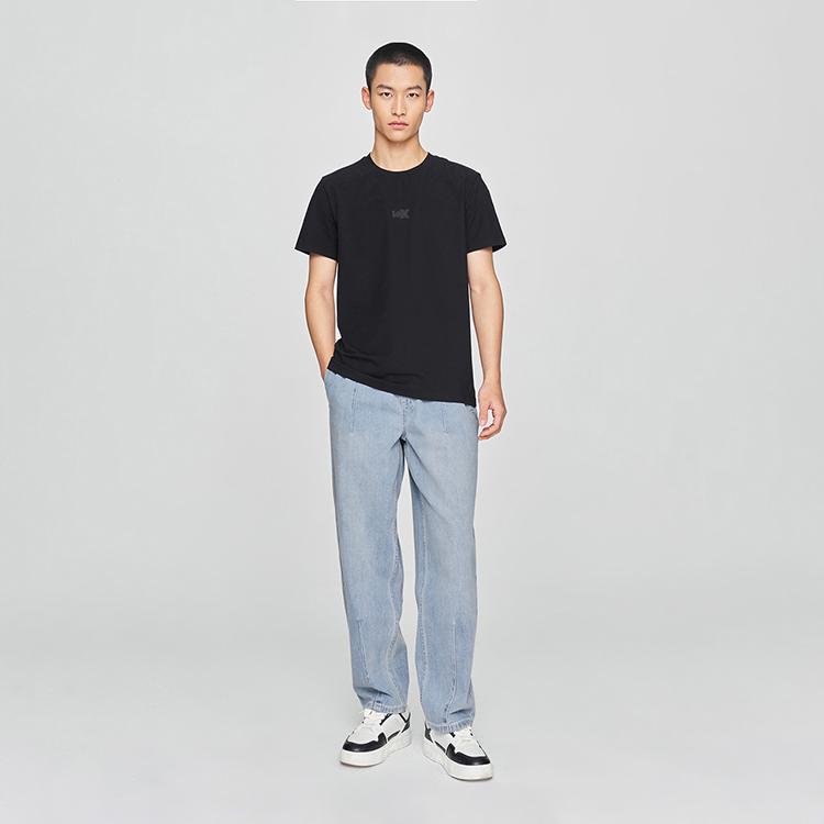 Lee T-Shirts Men's Black Crew Neck Thin Straight Fit LMT009822K9900FK11000