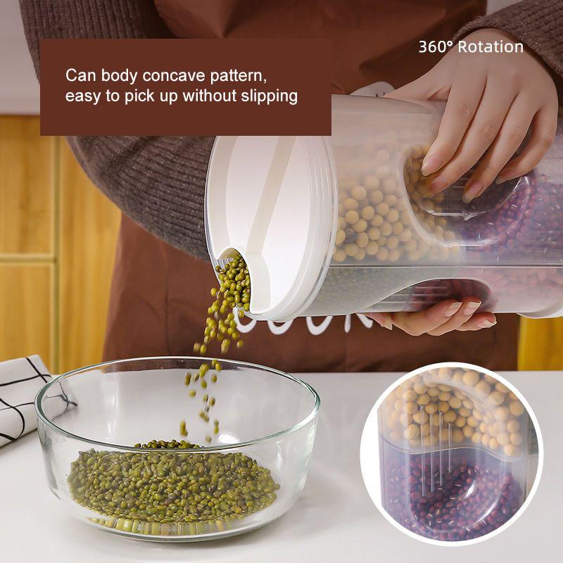 Aufgeteiltes Getreide-Aufbewahrungsglas, Getreide-Aufbewahrungsbox, Küchen-Aufbewahrungsdose für Getreide, feuchtigkeitsbeständiges Verschlussglas