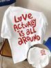 Womens Love Actually Suits Me Fine Love Is All Around Short Blouse Round Neck TShirts with RoUnisextic Slogans Aesthetic Clothes
