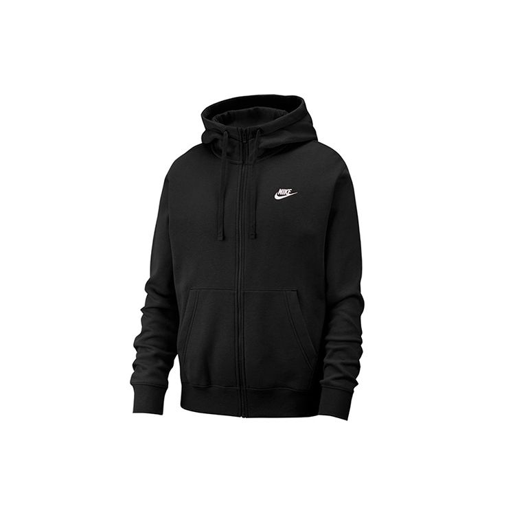 Nike Men s Sportswear Club Fleece Full-Zip Hoodie  Black/White  BV2645-010 S