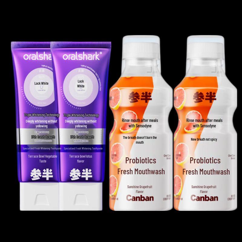 Semi-Half Whitening Toothpaste & Grapefruit Mouthwash Set