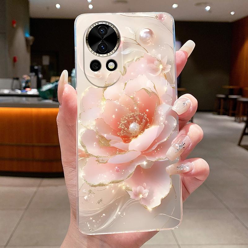 Nova12 Hülle Klar Luxus Mode Schmetterling Blume Weiches TPU Silikon Rückabdeckung Für Huawei Nova 12 Pro Transparente Handyhüllen