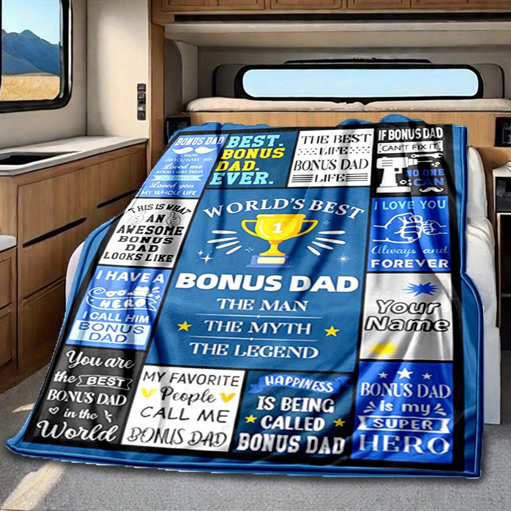 Dad'S Love Blanket Personalized Name Soft Comfortable Stylish Blanket Car Blanket Perfect For Travel Camping Outdoor Home Suitable For All Seasons
