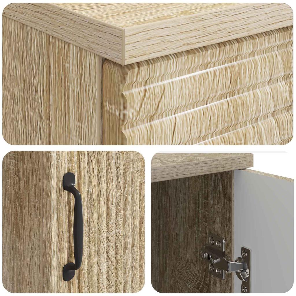 Desk in Sonoma Oak Finish 142.5 x 50 x 75 cm Particleboard