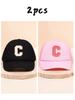 2pcs children's 26 letter cloth baseball cap, spring and summer for boys and girls, mesh breathable truck driver hat, sun hat