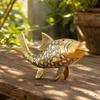 Ocean-Themed Statuette Figurine with Silver Scale Accents Sturdy for Office Desk