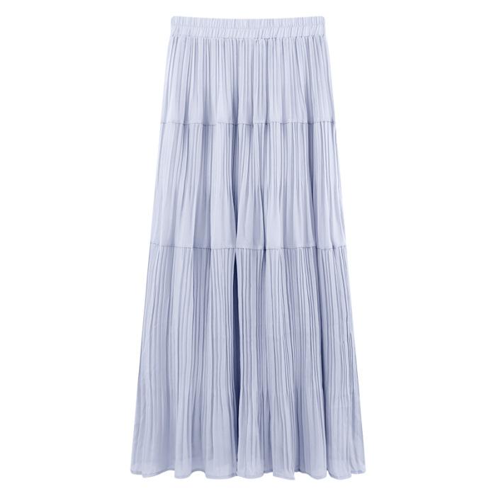 

Wisteria Garden, skirt girl spring and summer thin long A-shaped skirt temperament fairy purple skirt XL синій