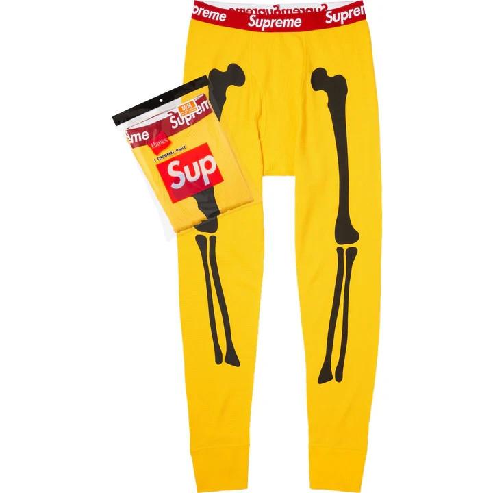 Supreme Hanes Bones Thermal Pant (1 Pack) (25FW) Yellow S