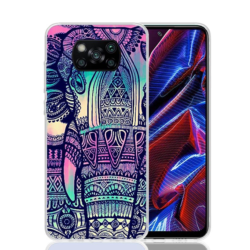 Elephant Mandala Aztec Phone Case For Xiaomi Poco X7 X6 X5 Pro F7 Ultra Redmi 15C 15 13 13C 12 12C 10 10A 10C 9 9A 9C 9T Cover P