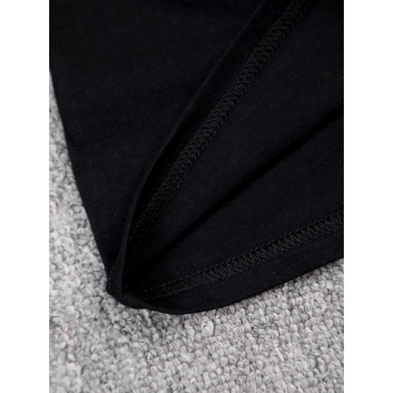 Boys Crew Neck Short Sleeve T-Shirt with Casual Black Cat Print