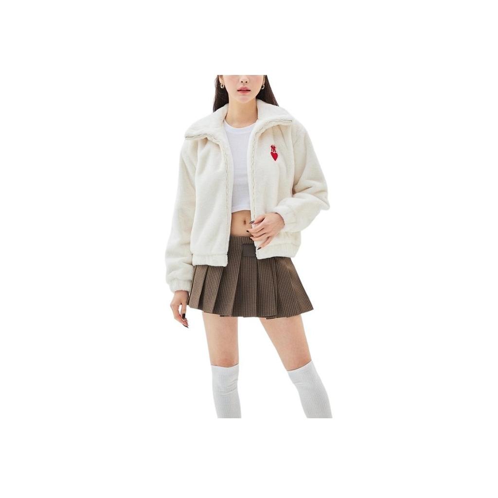 New MLB Velvet Jackets Women's Ecru 3FFDH0136-50CRD