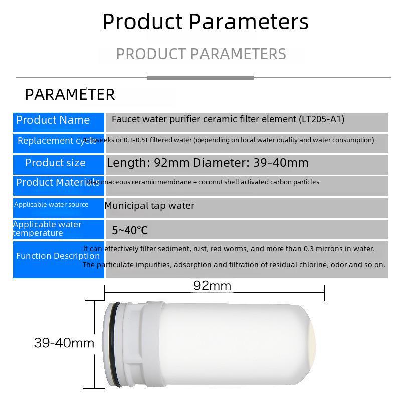 Universeller Wasserreiniger für Küchenarmaturen mit Keramik- und Aktivkohlefiltern