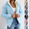 Hanoră cu glugă cu fermoar și haină din fleece pentru femei