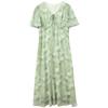 Sancai Plus Size French Floral V-Neck Maxi Dress