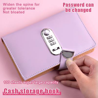 Banknote Storage Book Made Of Pu Material, Can Hold 100 Banknotes, With Banknote Pos, Stamps, Bank Card Storage Book