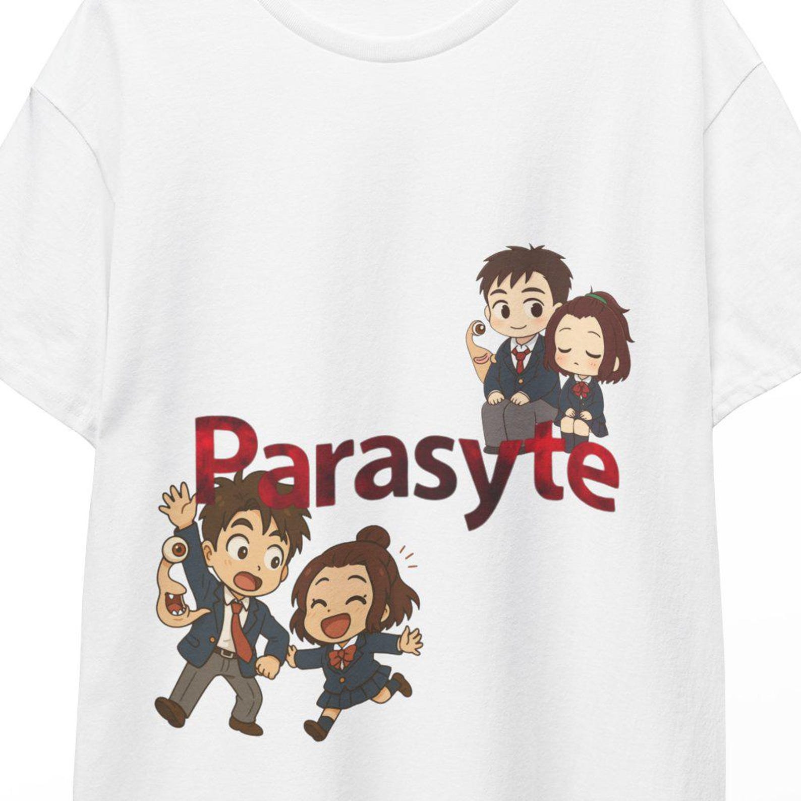 Parasyte Shirt Migi Parasyte the Maxim Anime T-Shirt Shinichi Izumi Horror Manga Tee Kanji T-Shirts Parasyte Sticker Poster Yugi Shirt Anim M