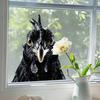 DIY Funny Animal Wall Art Black White Rooster Window Stickers, Realistic Farm Chicken Head Outdoor Balcony Glass Decals Decals, Waterproof Stickers